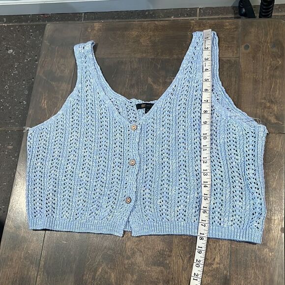 Nwt Frye BUTTON-UP POINTELLE  knitted crop TANK XL - Picture 7 of 9
